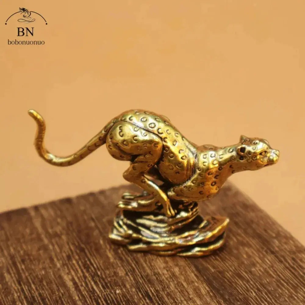 Cheetah Figurine Gold Metallic Running Sculpture for Wildlife Lovers by House Of Avana