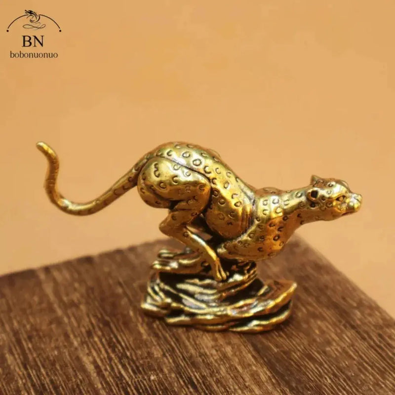 Cheetah Figurine Gold Metallic Running Sculpture for Wildlife Lovers by House Of Avana