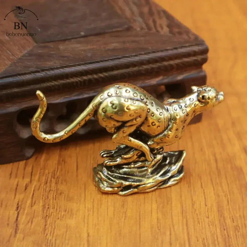 Cheetah Figurine Gold Metallic Running Sculpture for Wildlife Lovers by House Of Avana