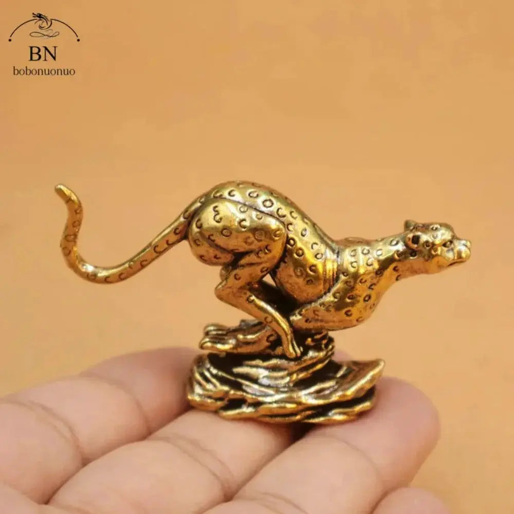 Cheetah Figurine Gold Metallic Running Sculpture for Wildlife Lovers by House Of Avana