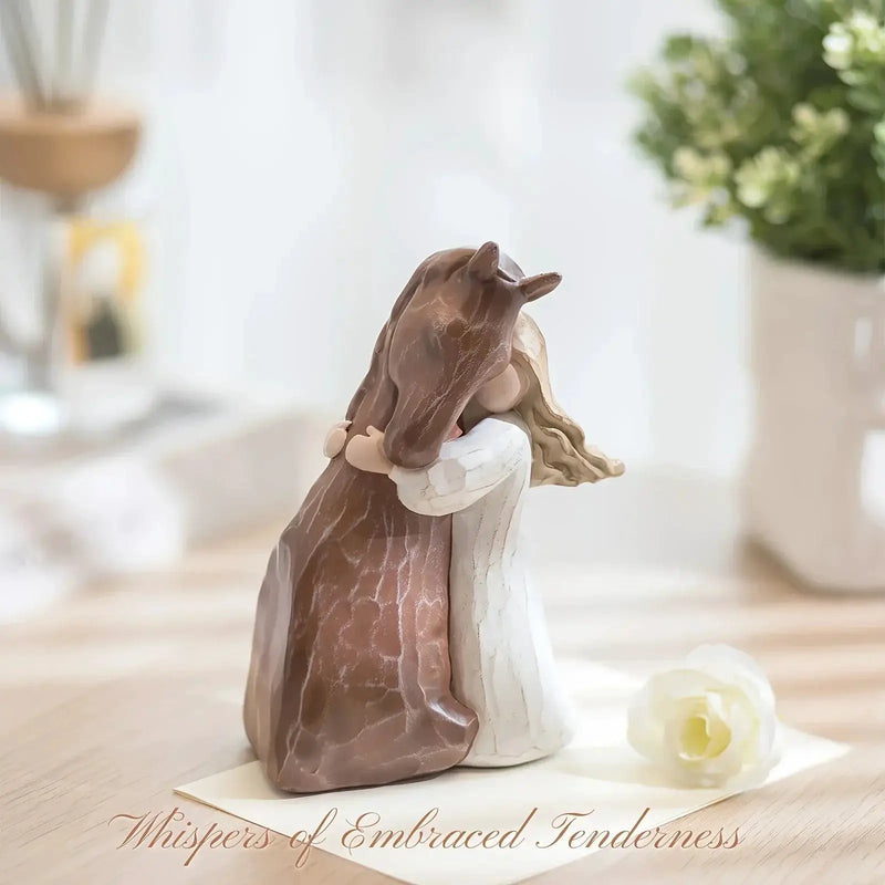 Figurine - Decorative Girl Horse Statue by House Of Avana