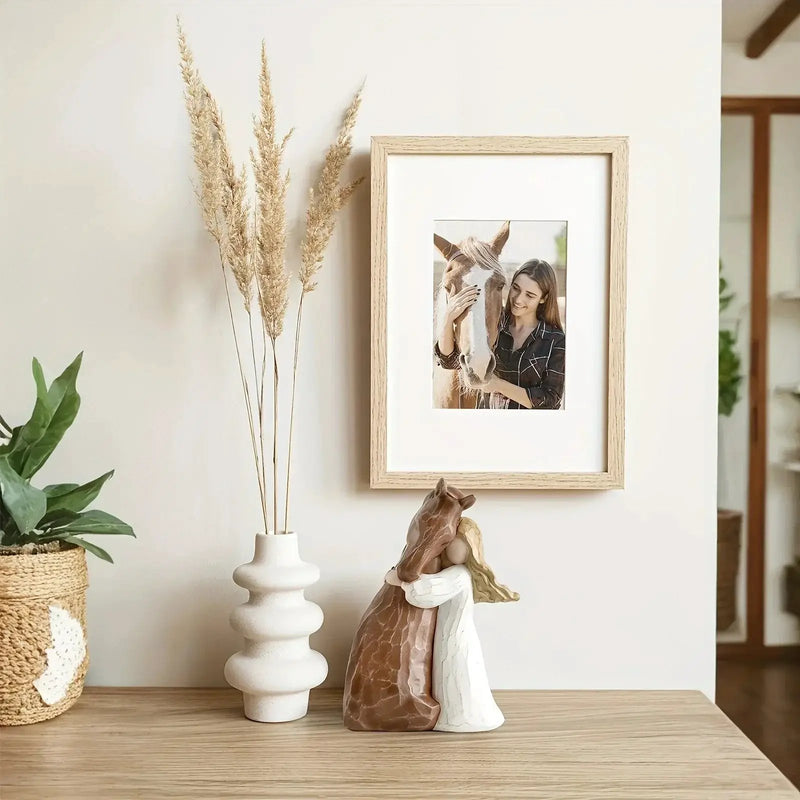Figurine - Decorative Girl Horse Statue by House Of Avana