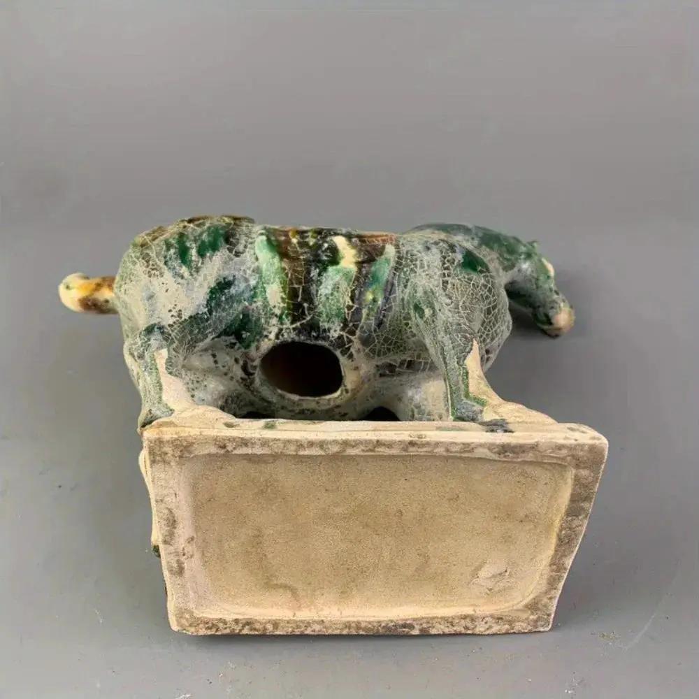 Horse Figurine with Green Crackle Glaze for Your Home Decor by House Of Avana