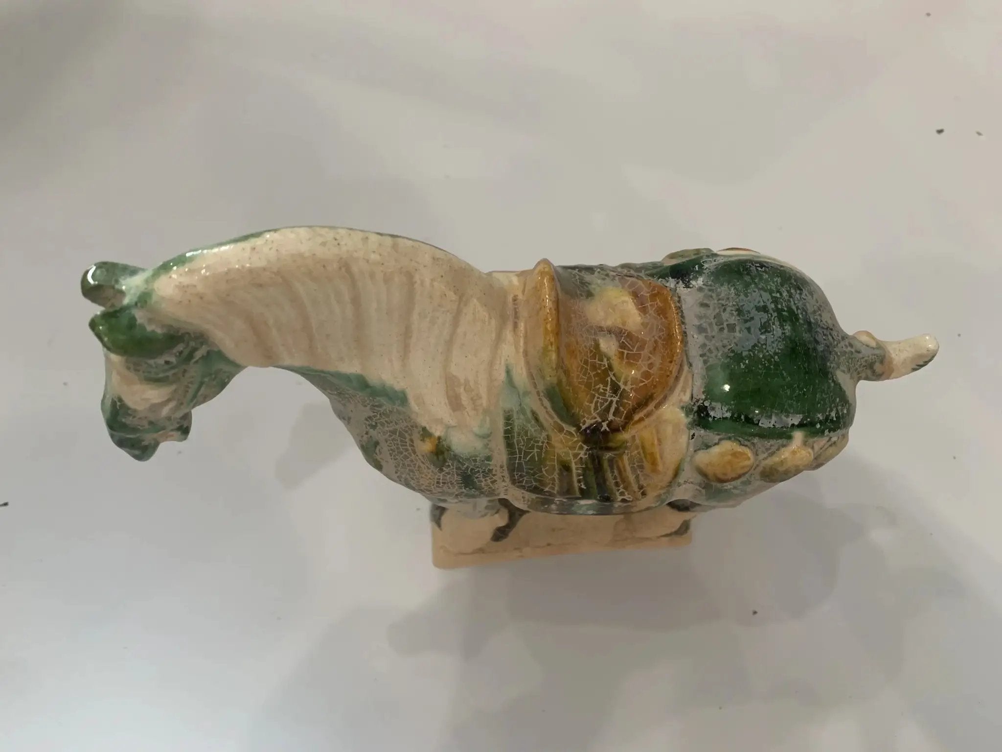 Horse Figurine with Green Crackle Glaze for Your Home Decor by House Of Avana