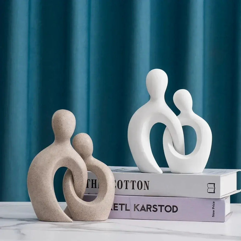 Abstract Couple Sculpture Modern Minimalist Love Figurine by House Of Avana