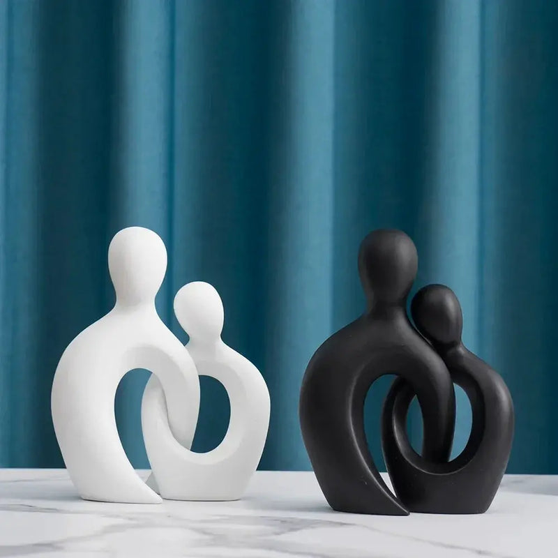 Abstract Couple Sculpture Modern Minimalist Love Figurine by House Of Avana