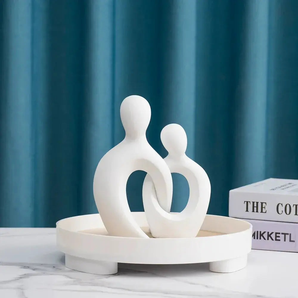 Abstract Couple Sculpture Modern Minimalist Love Figurine by House Of Avana