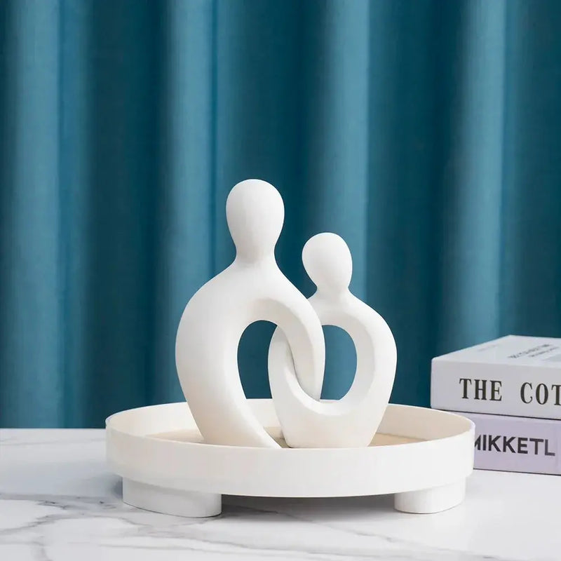 Abstract Couple Sculpture Modern Minimalist Love Figurine by House Of Avana