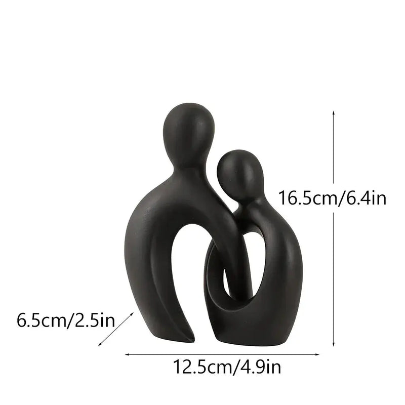 Abstract Couple Sculpture Modern Minimalist Love Figurine by House Of Avana
