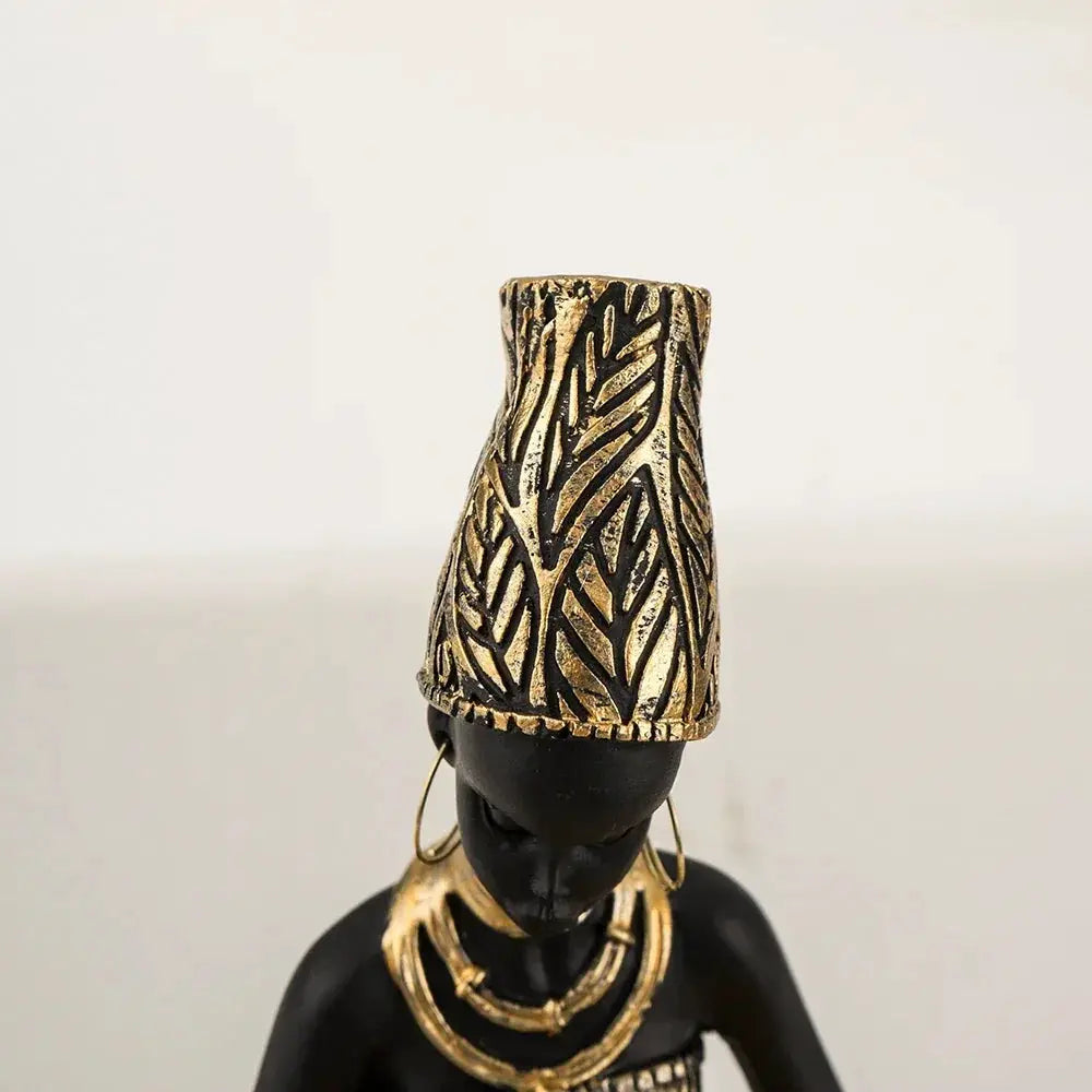 Figurine - Golden African Tray by House Of Avana