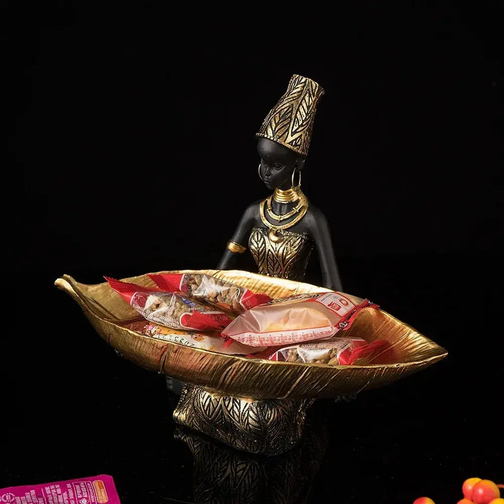 Figurine - Golden African Tray by House Of Avana