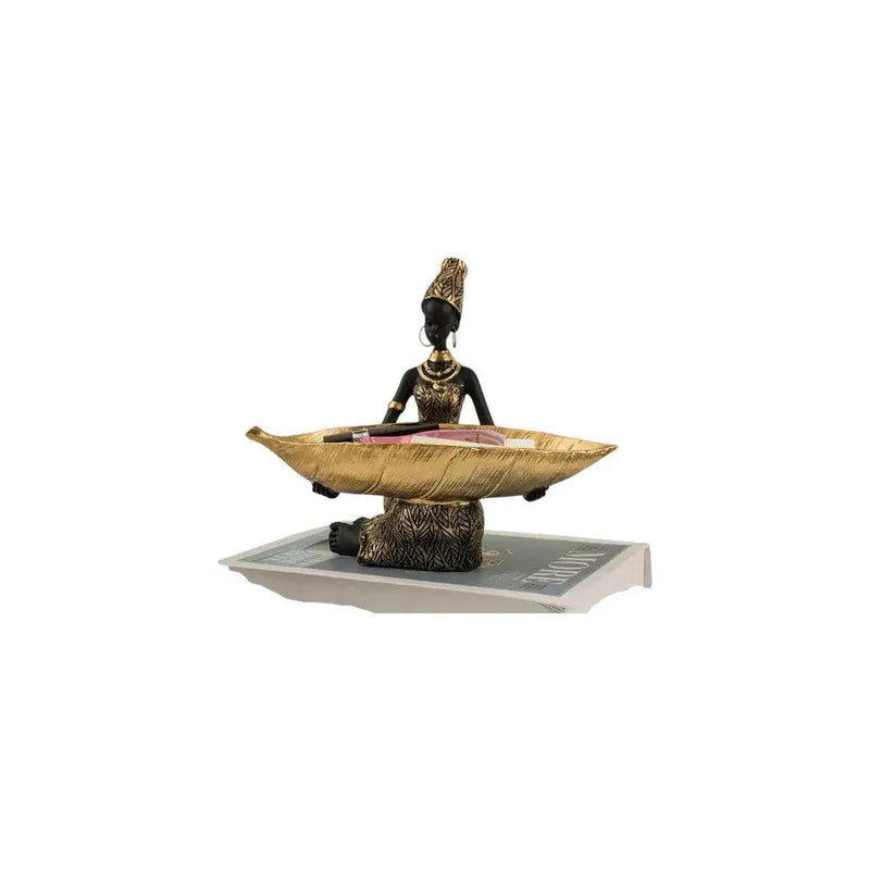 Figurine - Golden African Tray by House Of Avana