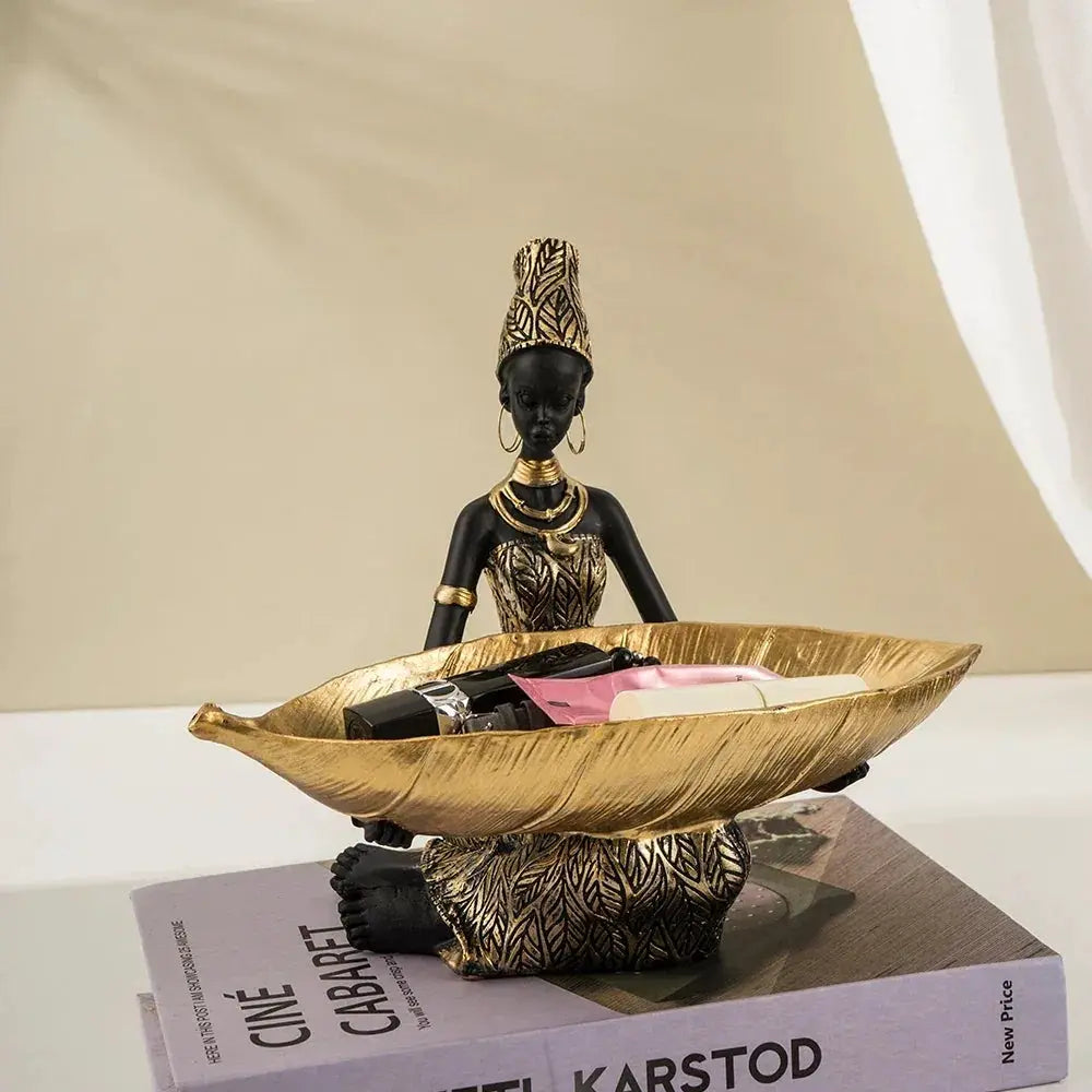 Figurine - Golden African Tray by House Of Avana