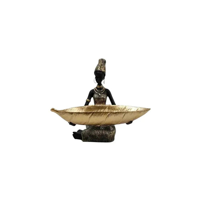 Figurine - Golden African Tray by House Of Avana