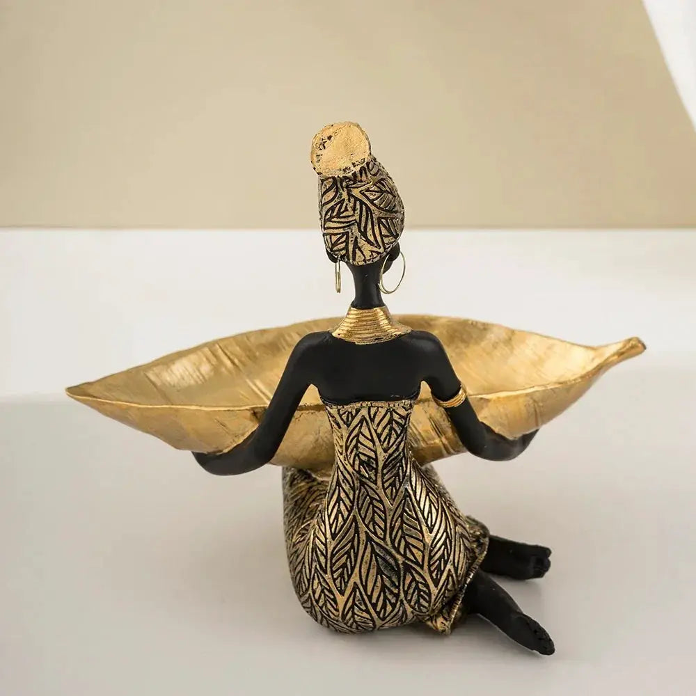 Figurine - Golden African Tray by House Of Avana