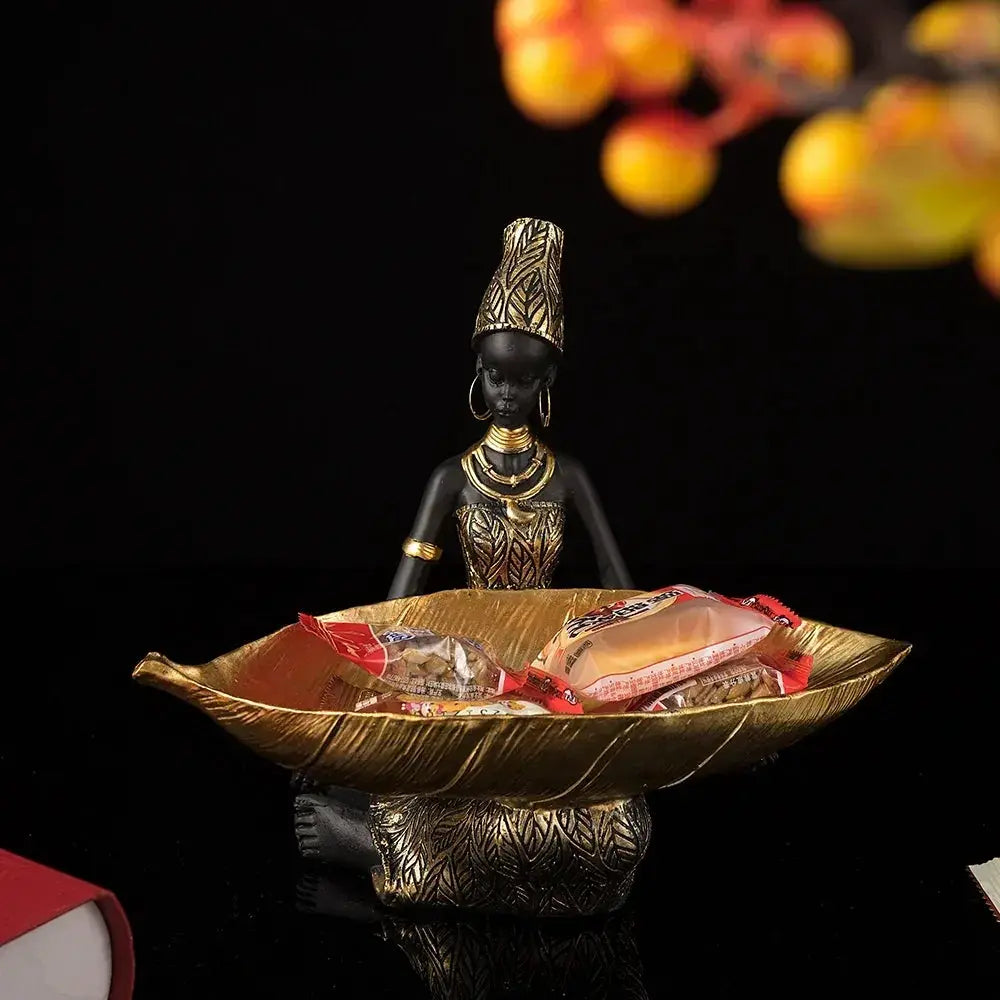 Figurine - Golden African Tray by House Of Avana