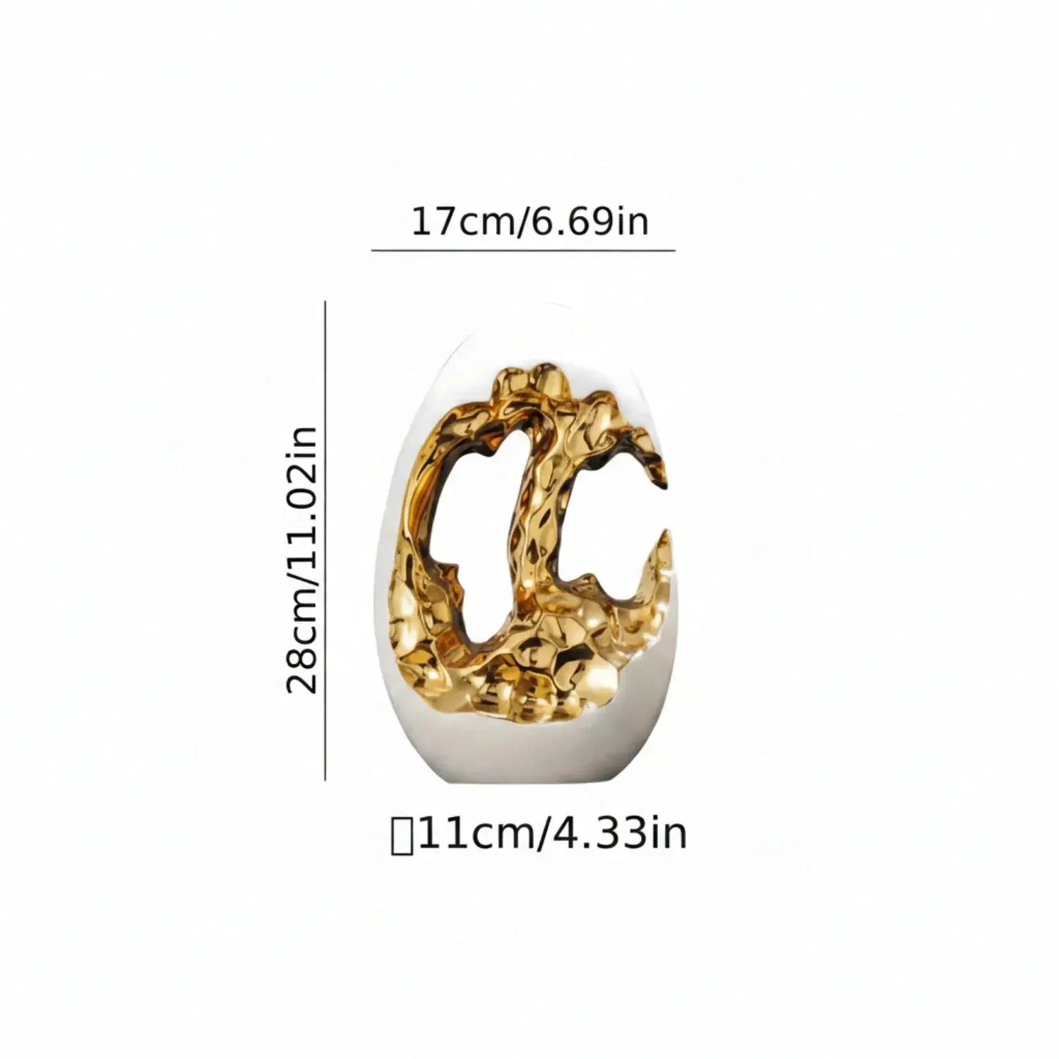 Modern White Figurine with Gold Accents for Your Stylish Home by House Of Avana