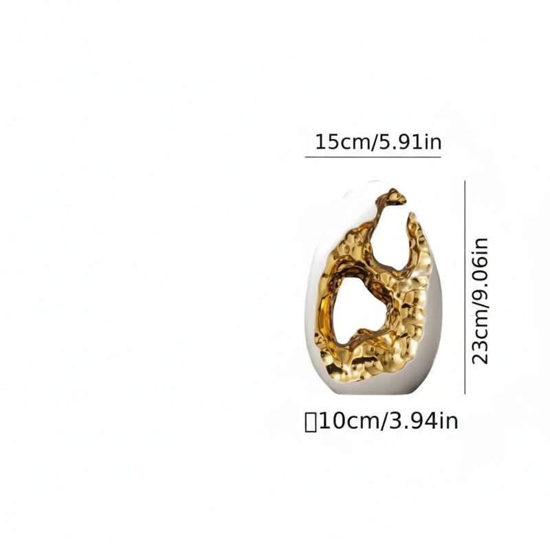 Modern White Figurine with Gold Accents for Your Stylish Home by House Of Avana