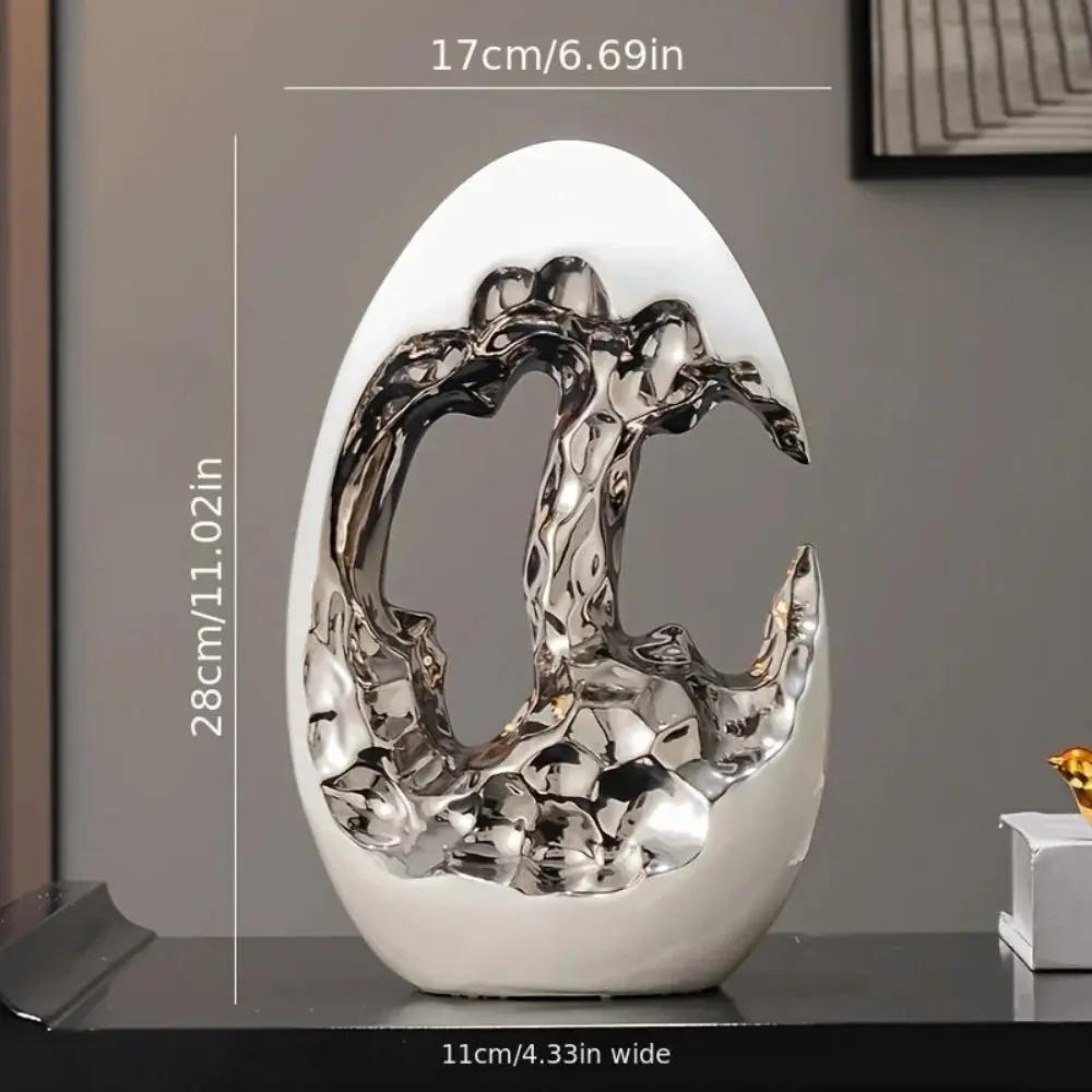 Modern White Figurine with Gold Accents for Your Stylish Home by House Of Avana