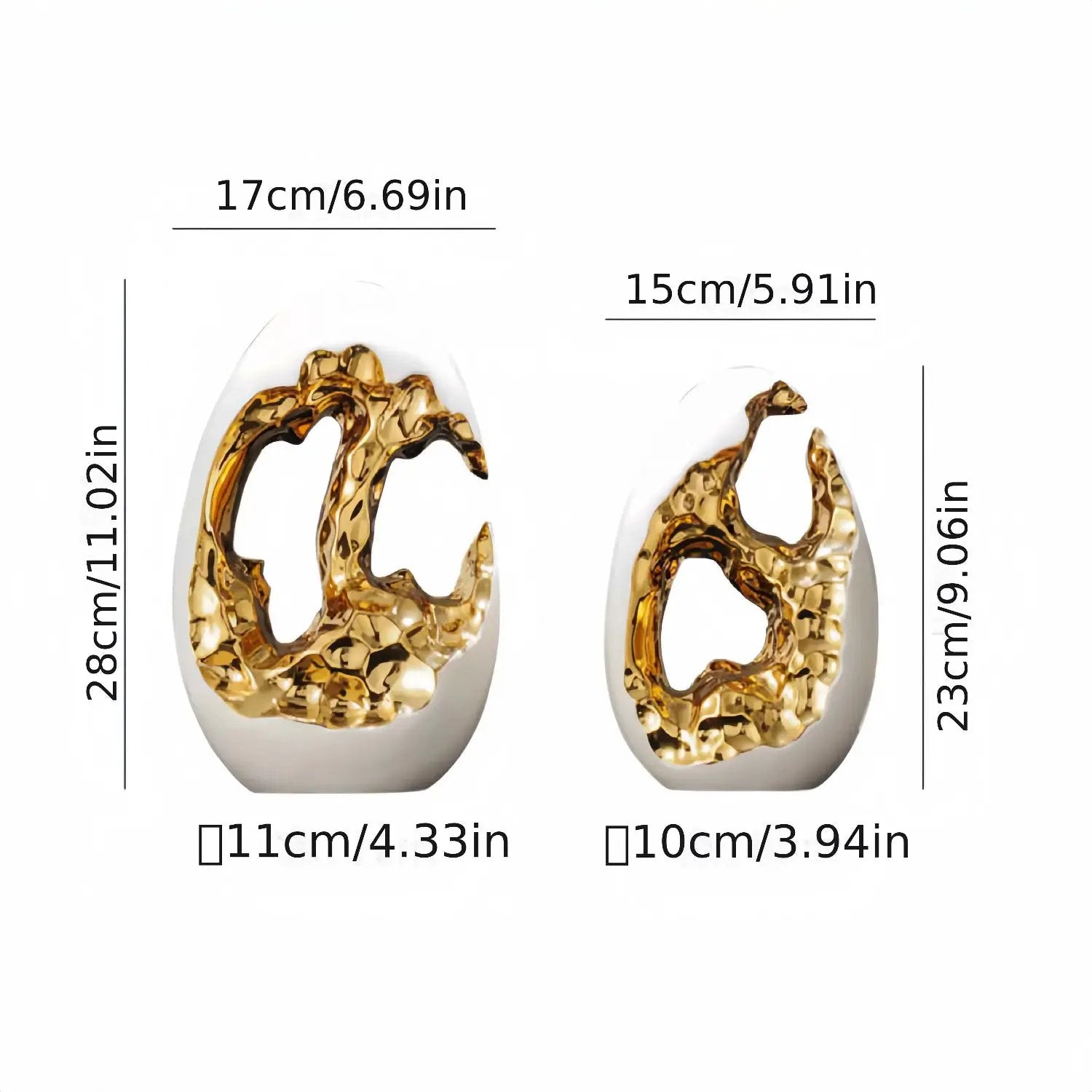 Modern White Figurine with Gold Accents for Your Stylish Home by House Of Avana