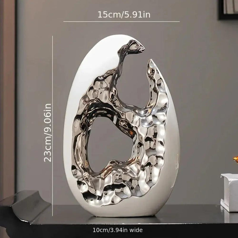 Modern White Figurine with Gold Accents for Your Stylish Home by House Of Avana
