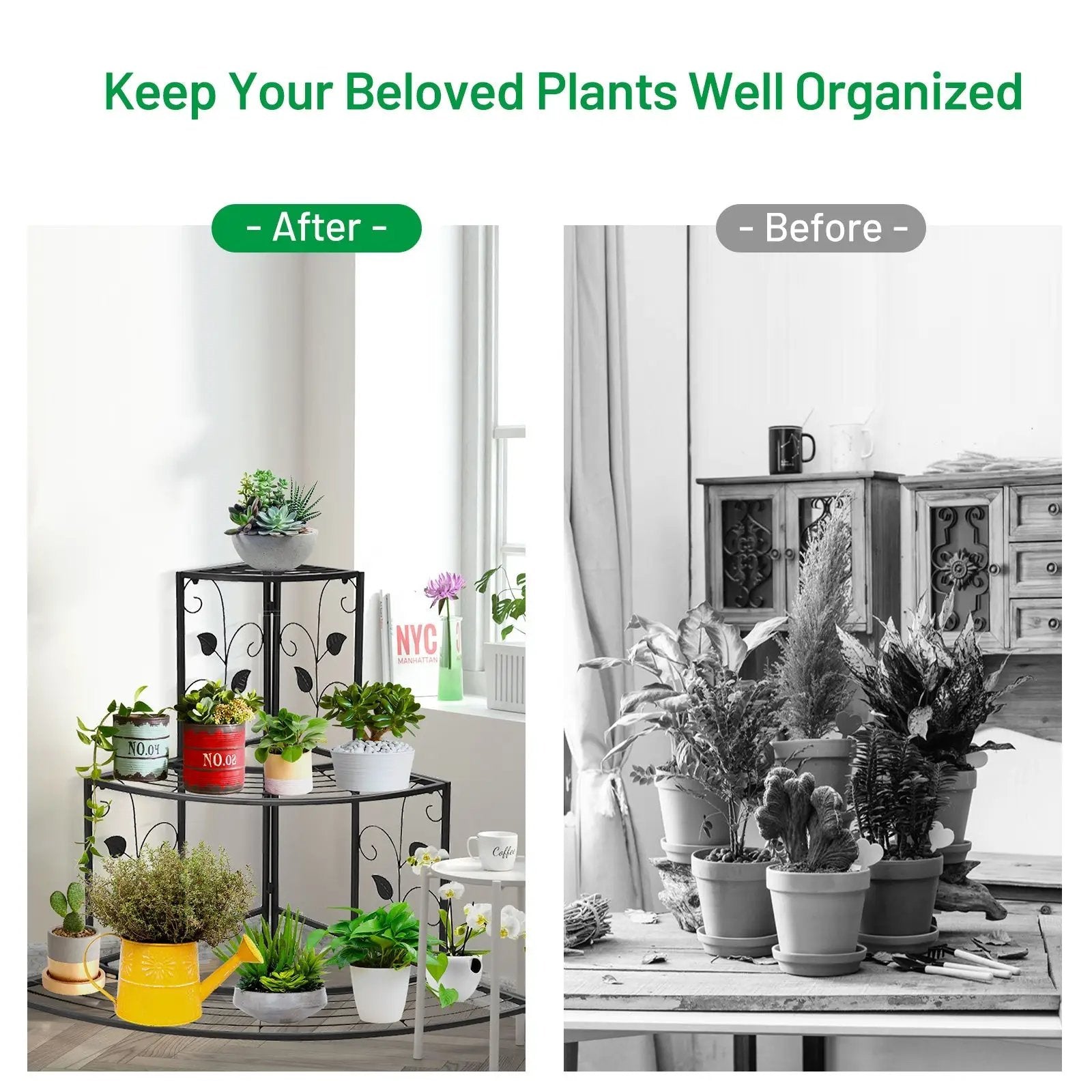3 Tier Floral Corner Metal Plant Pot Rack by DirectDeals