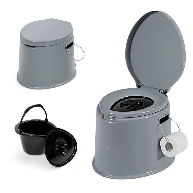 5L Portable Travel Toilet with Paper Holder for Outdoor by DirectDeals