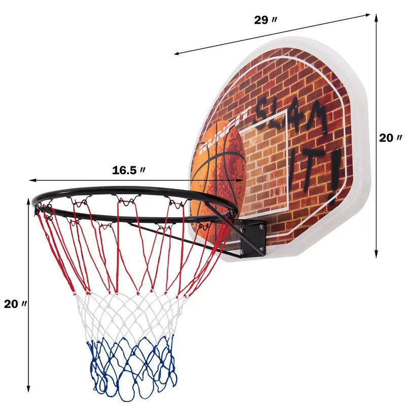 Wall Mounted Fan Backboard with Basketball Hoop and 2 Nets by DirectDeals
