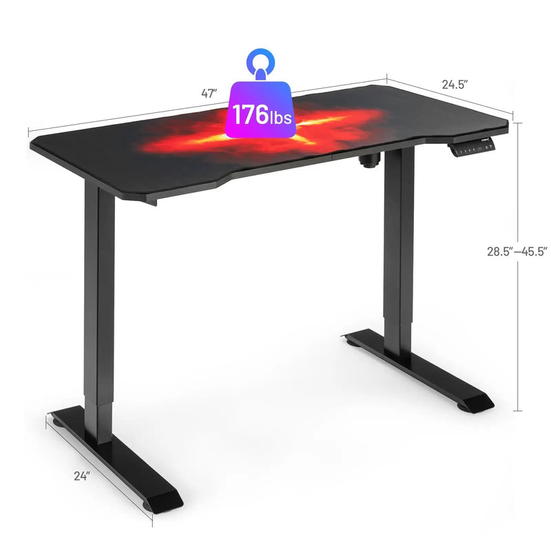 Electric Standing Gaming Desk with Height Adjustable Splice Board by DirectDeals
