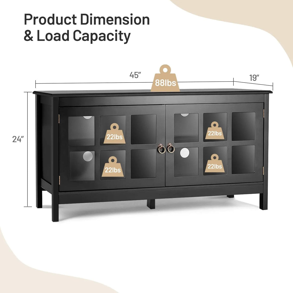 50 Inch Modern Wood Large TV Stand Entertainment Center for TV, photo 10 of 16