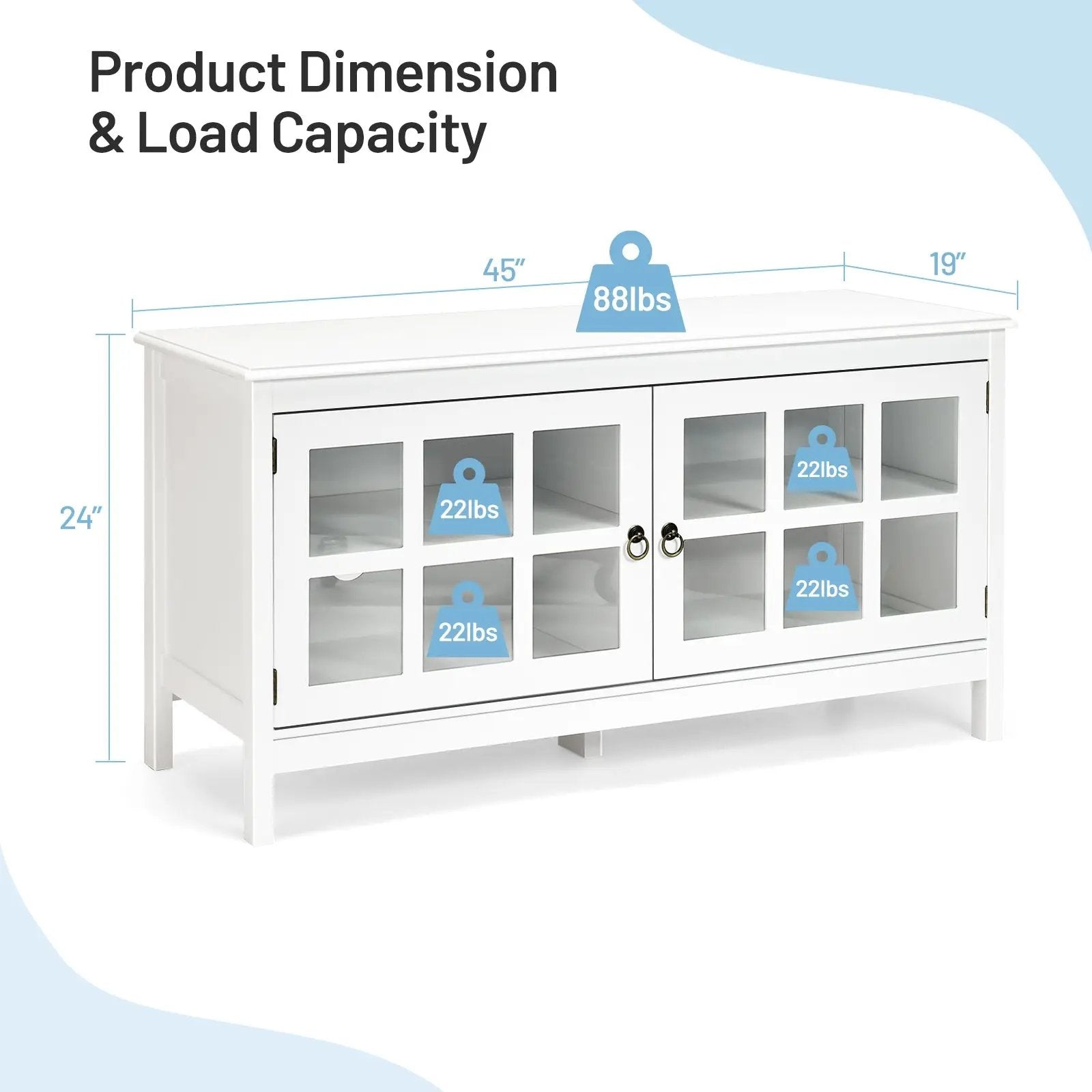 50 Inch Modern Wood Large TV Stand Entertainment Center for TV by DirectDeals
