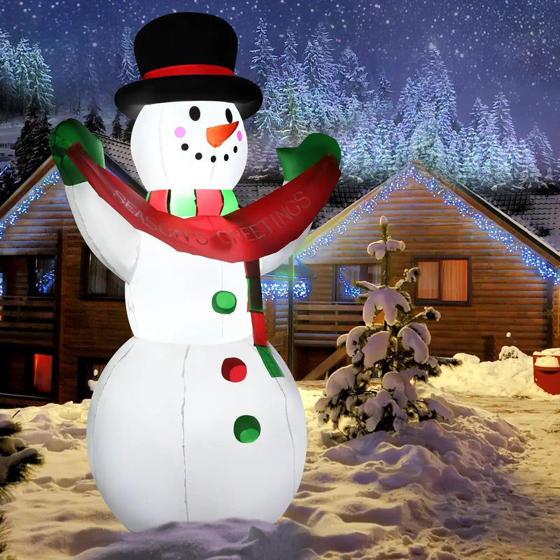 6 Feet Inflatable Christmas Snowman with LED Lights Blow Up Outdoor Yard Decoration by DirectDeals