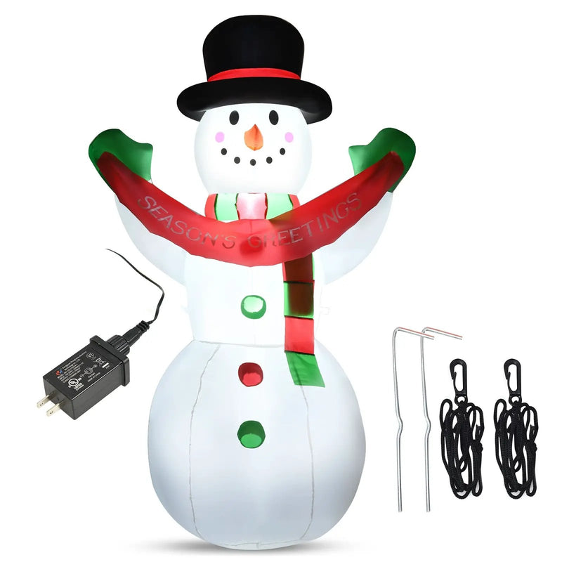 6 Feet Inflatable Christmas Snowman with LED Lights Blow Up Outdoor Yard Decoration by DirectDeals