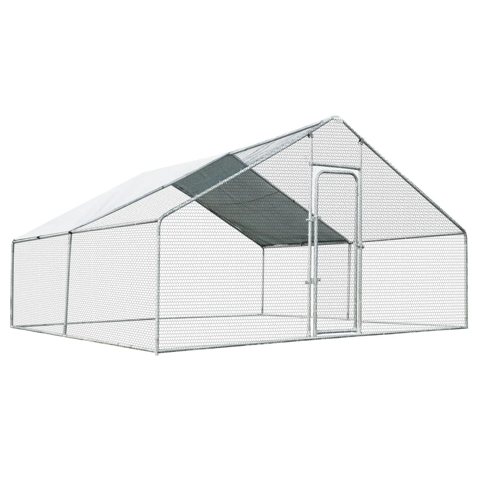 13 x 13 Feet Walk-in Chicken Coop with Waterproof Cover for Outdoor Backyard Farm by DirectDeals