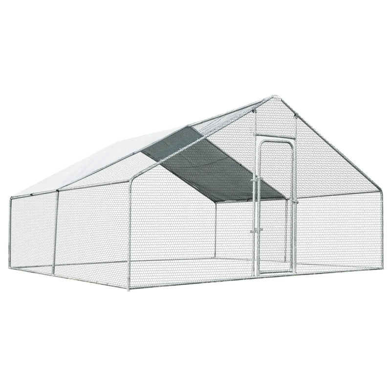 13 x 13 Feet Walk-in Chicken Coop with Waterproof Cover for Outdoor Backyard Farm by DirectDeals