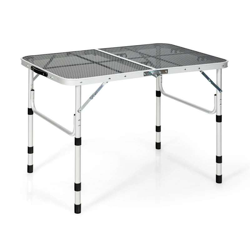 Aluminum Grill Table with Iron Mesh Top-Silver by DirectDeals