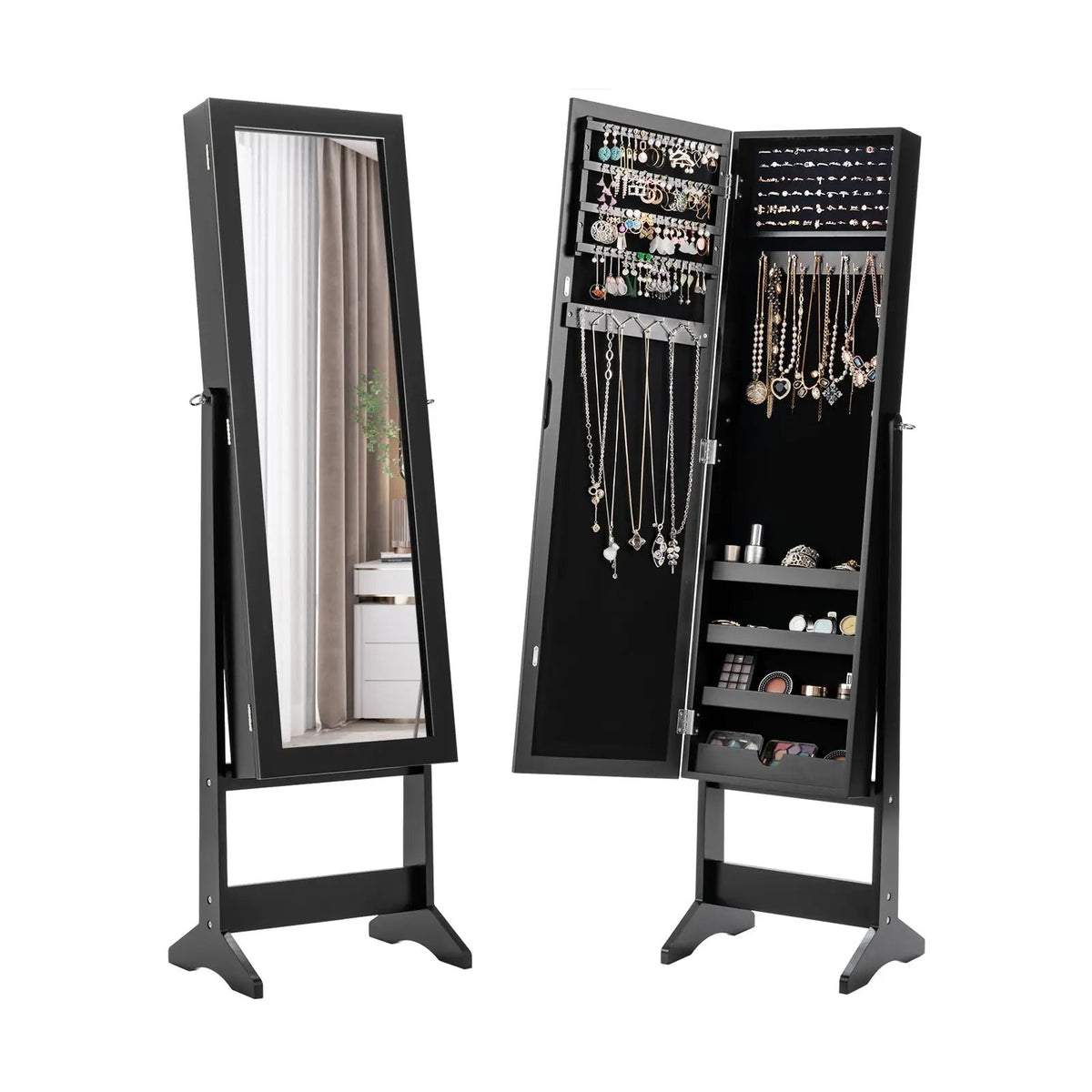 Mirrored Standing Jewelry Cabinet Storage Box, photo 3 of 13