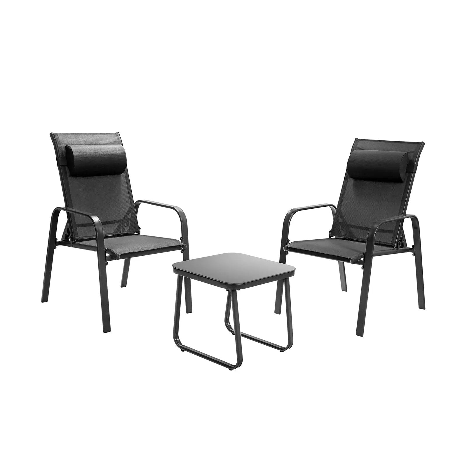 3 Pieces Patio Bistro Furniture Set with Adjustable Backrest by DirectDeals