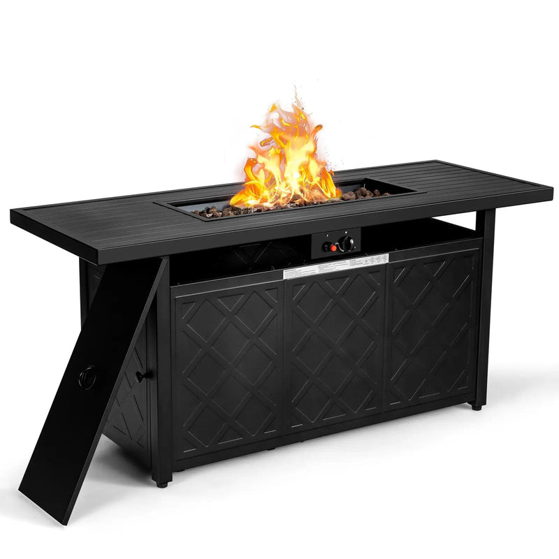57 Inch 50 000 BTU Rectangular Propane Outdoor Fire Pit Table by DirectDeals