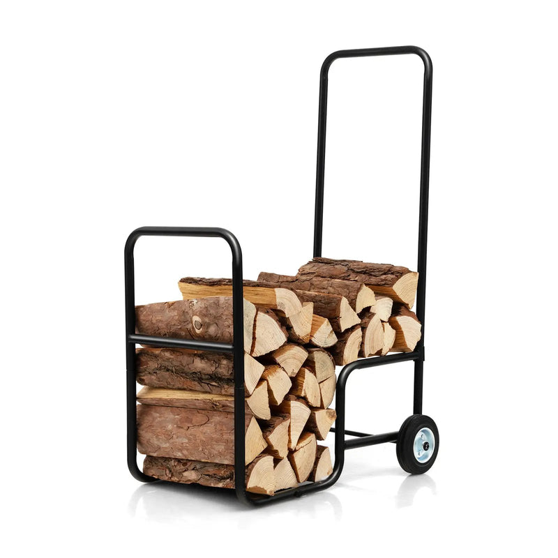 Firewood Log Cart Carrier with Anti-Slip and Wear-Resistant Wheels by DirectDeals