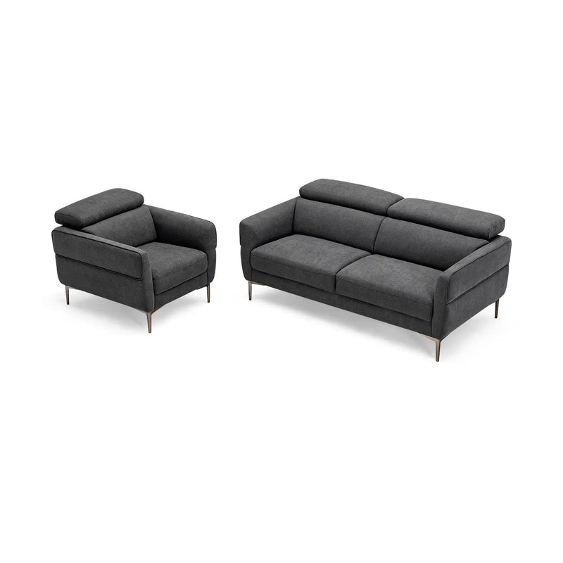 Modern Upholstered Single Sofa with Adjustable Headrest by DirectDeals