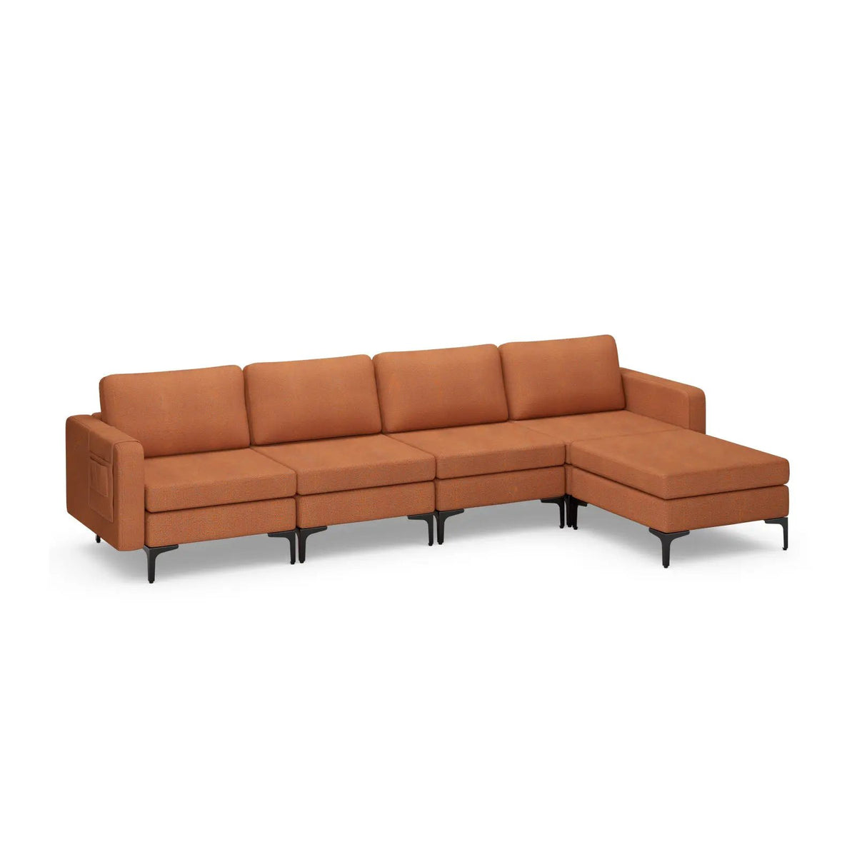 Modular L-shaped Sectional Sofa with Reversible Ottoman and 2 USB Ports, photo 2 of 40
