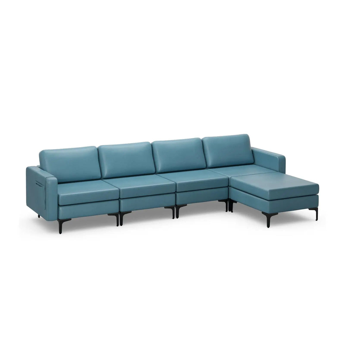 Modular L-shaped Sectional Sofa with Reversible Ottoman and 2 USB Ports, photo 5 of 40