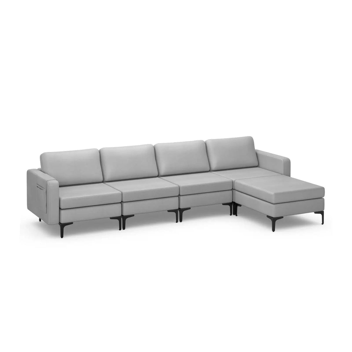 Modular L-shaped Sectional Sofa with Reversible Ottoman and 2 USB Ports, photo 12 of 40