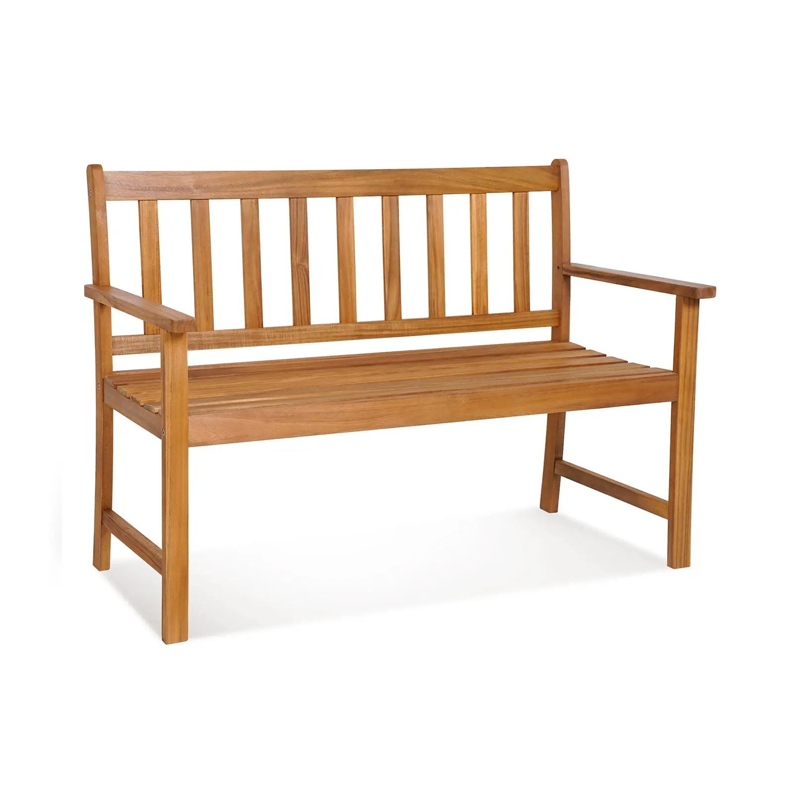 2-Person Outdoor Acacia Wood Bench with Backrest by DirectDeals