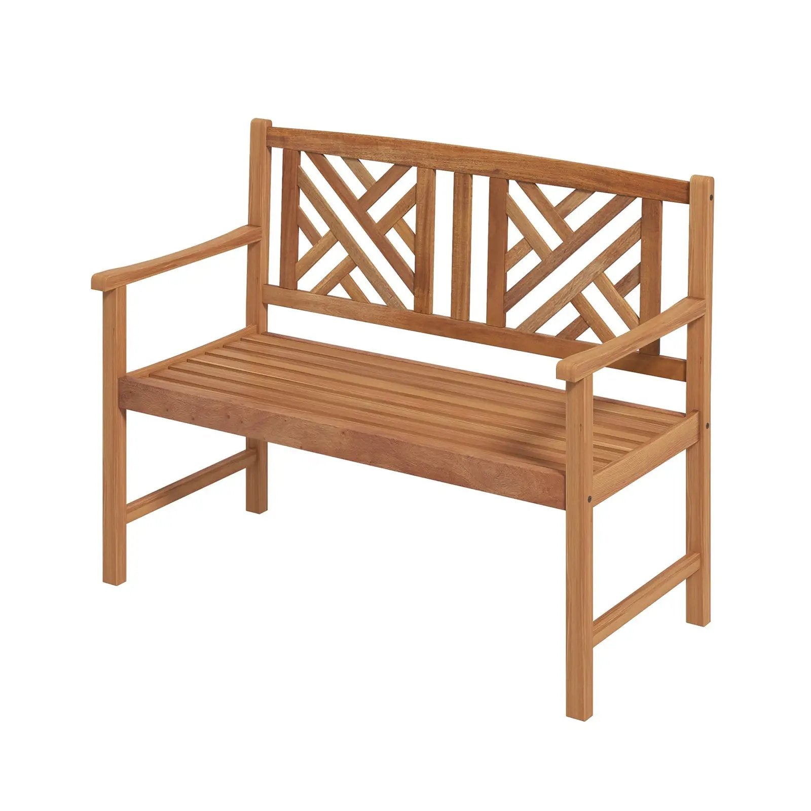 2-Person Wooden Outdoor Bench with Cozy Armrest and Backrest by DirectDeals