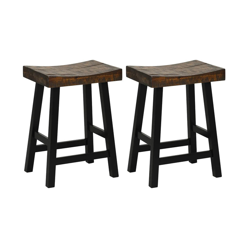 24 Inch Solid Wood Saddle-Seat with Curved Seat Surface and Comfortable Footrests by DirectDeals