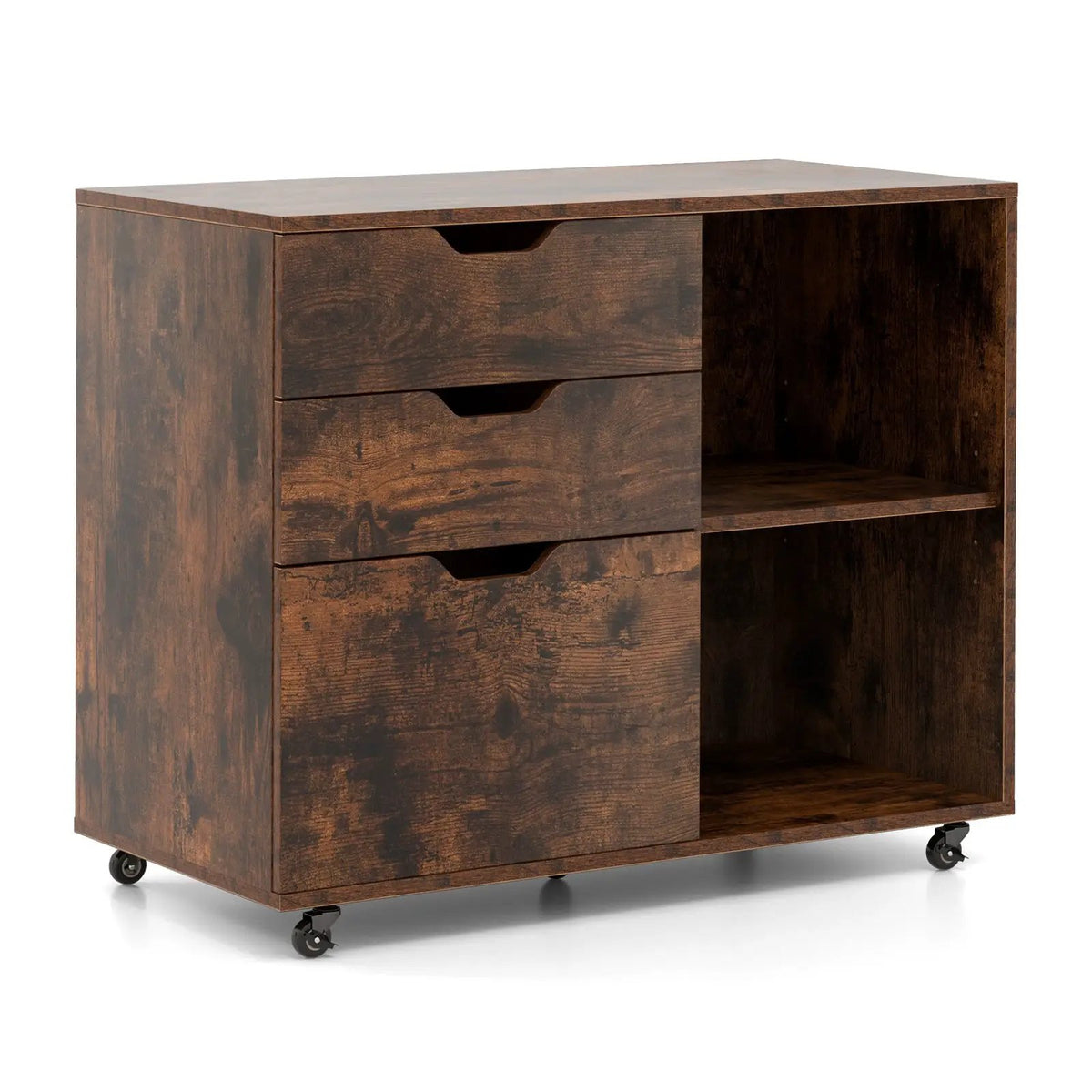 3-Drawer File Cabinet with Adjustable Shelf and Wheels for Letter, photo 3 of 10