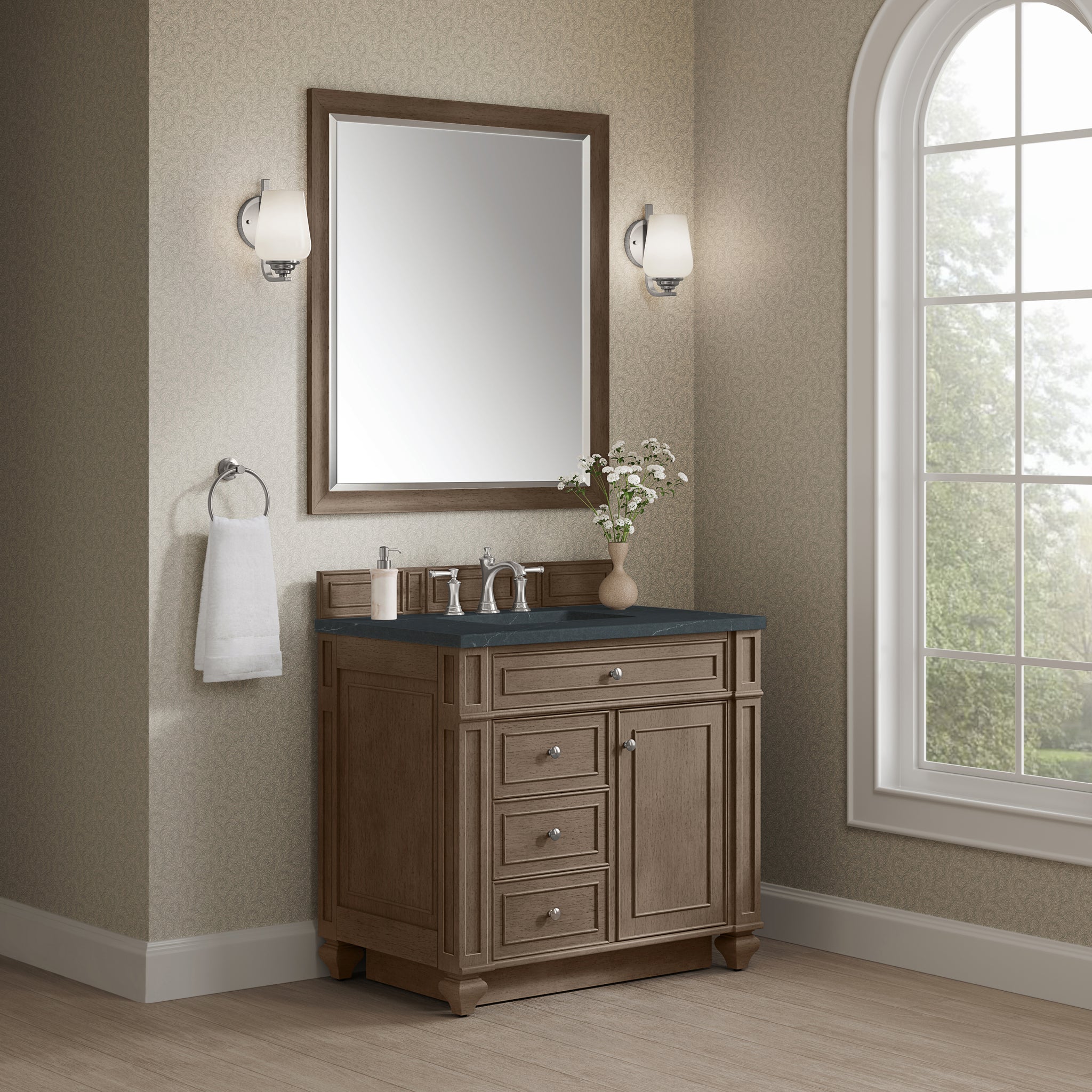 James Martin Bristol 36" Single Bathroom Vanity, Whitewashed Walnut, view 25