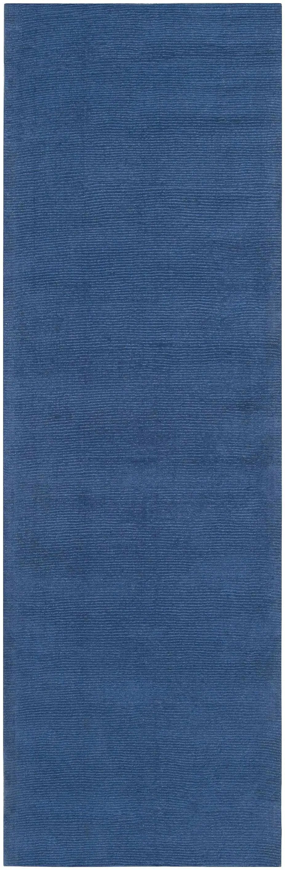 Brockton Solid Blue Wool Rug, photo 7 of 14